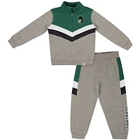 Toddler Colosseum  Heather Gray Michigan State Spartans Clarence Fleece Quarter-Zip Sweatshirt & Sweatpants Set