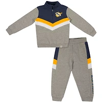 Toddler Colosseum  Heather Gray West Virginia Mountaineers Clarence Fleece Quarter-Zip Sweatshirt & Sweatpants Set