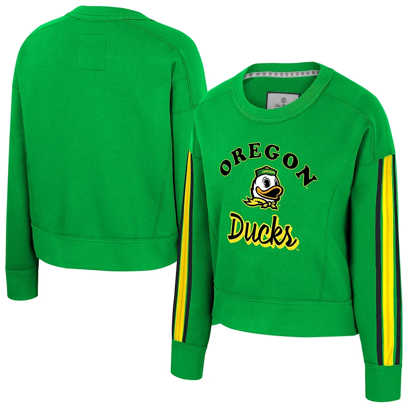 Women's Colosseum Green Oregon Ducks Honeymoon Sweatshirt