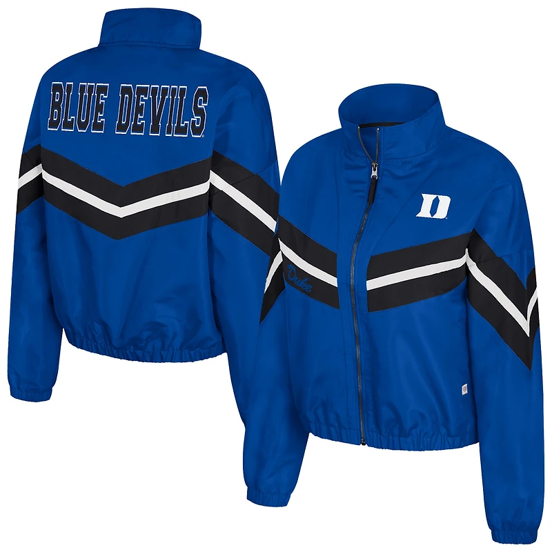 Women's Colosseum  Royal Duke Blue Devils Thin Ice Full-Zip Windbreaker