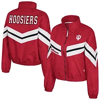 Women's Colosseum  Crimson Indiana Hoosiers Thin Ice Full-Zip Windbreaker