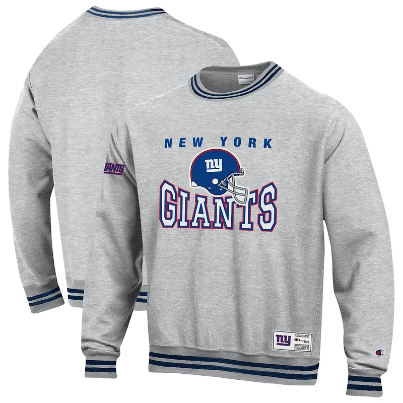 Men's Champion Heather Gray New York Giants Reverse Weave Fleece Sweatshirt