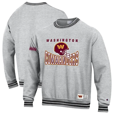 Men's Champion Heather Gray Washington Commanders Reverse Weave Fleece Sweatshirt