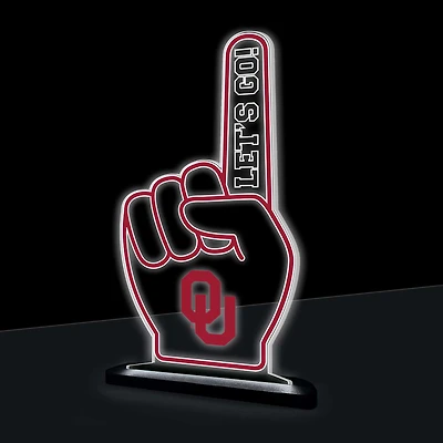 Oklahoma Sooners 10" LED Tabletop Foam Finger Desklite Sign