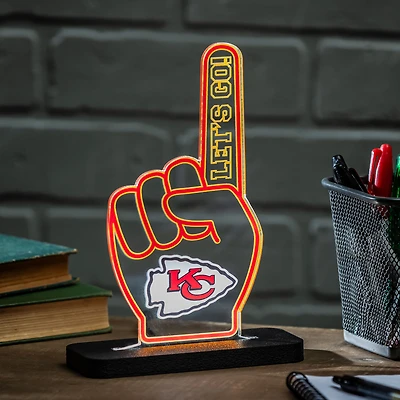 Kansas City Chiefs 10" LED Tabletop Foam Finger Desklite Sign
