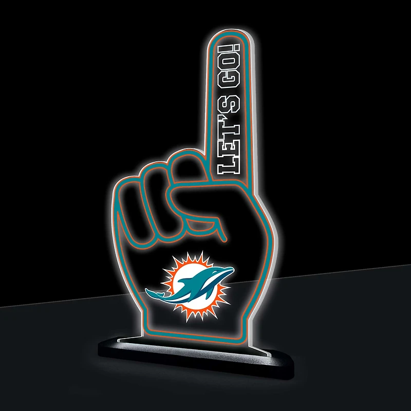 Miami Dolphins 10" LED Tabletop Foam Finger Desklite Sign