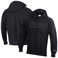 Men's Champion Black Dallas Cowboys Tonal Reverse Weave Fleece Hoodie