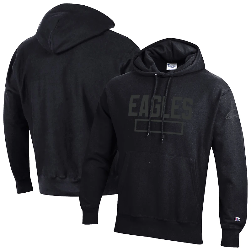 Men's Champion Black Philadelphia Eagles Tonal Reverse Weave Fleece Hoodie