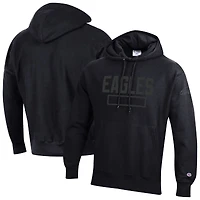 Men's Champion Black Philadelphia Eagles Tonal Reverse Weave Fleece Hoodie