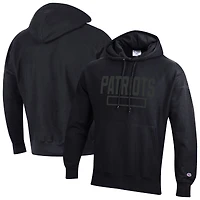 Men's Champion Black New England Patriots Tonal Reverse Weave Fleece Hoodie