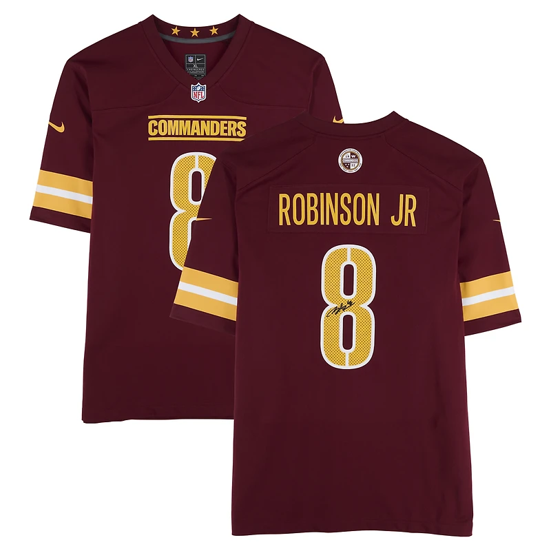 Brian Robinson Jr. Washington Commanders Autographed Nike Burgundy Game Jersey