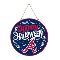 Atlanta Braves 18" Happy Halloween Wooden Round Door Sign