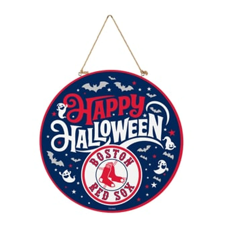 Boston Red Sox 18" Happy Halloween Wooden Round Door Sign