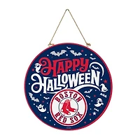 Boston Red Sox 18" Happy Halloween Wooden Round Door Sign