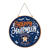Houston Astros 18" Happy Halloween Wooden Round Door Sign