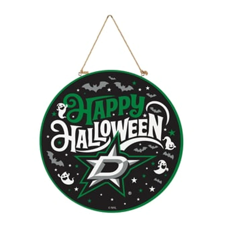 Dallas Stars 18" Happy Halloween Wooden Round Door Sign
