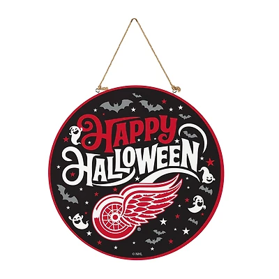 Detroit Red Wings 18" Happy Halloween Wooden Round Door Sign