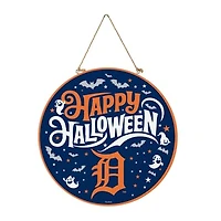 Detroit Tigers 18" Happy Halloween Wooden Round Door Sign