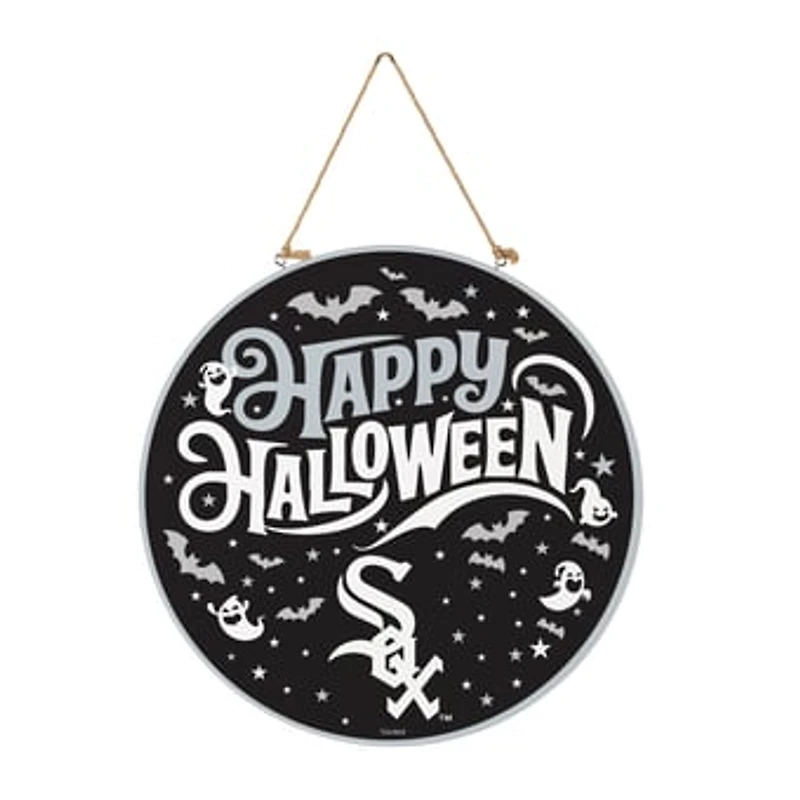 Chicago White Sox 18" Happy Halloween Wooden Round Door Sign