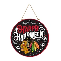 Chicago Blackhawks 18" Happy Halloween Wooden Round Door Sign
