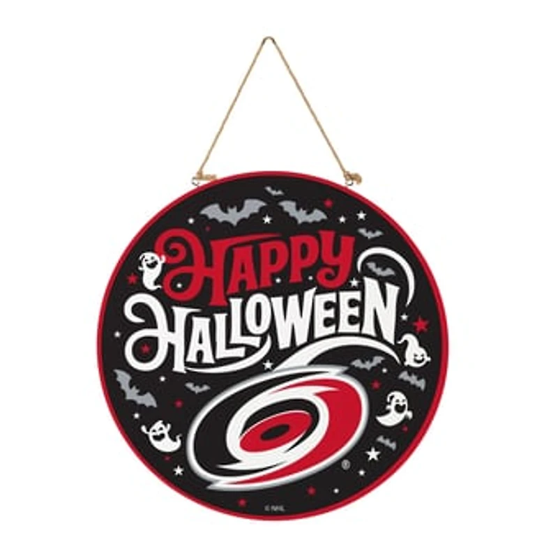 Carolina Hurricanes 18" Happy Halloween Wooden Round Door Sign