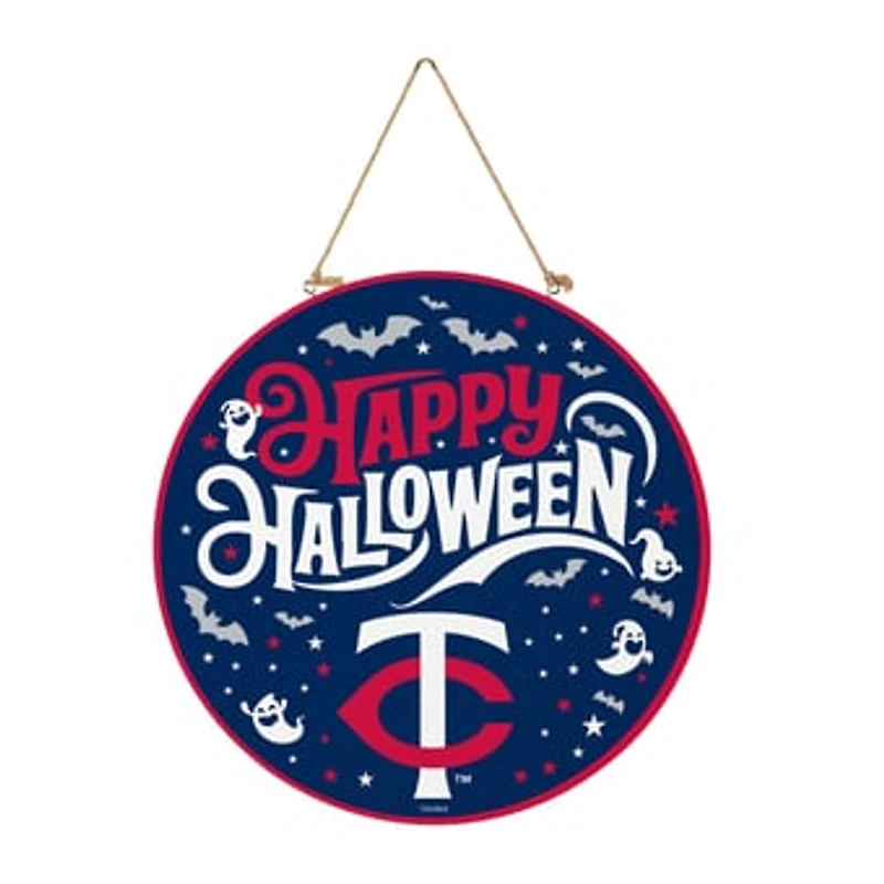 Minnesota Twins 18" Happy Halloween Wooden Round Door Sign