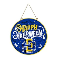 South Dakota State Jackrabbits 18" Happy Halloween Wooden Round Door Sign
