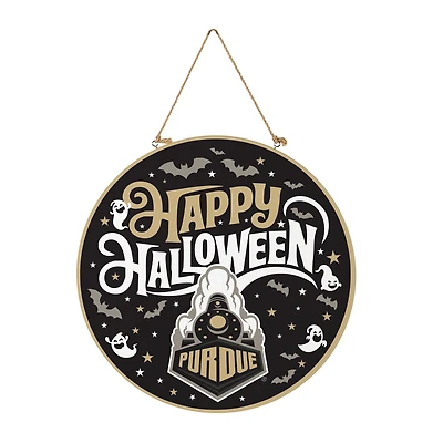Purdue Boilermakers 18" Happy Halloween Wooden Round Door Sign