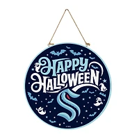 Seattle Kraken 18" Happy Halloween Wooden Round Door Sign