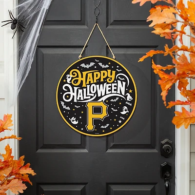 Pittsburgh Pirates 18" Happy Halloween Wooden Round Door Sign