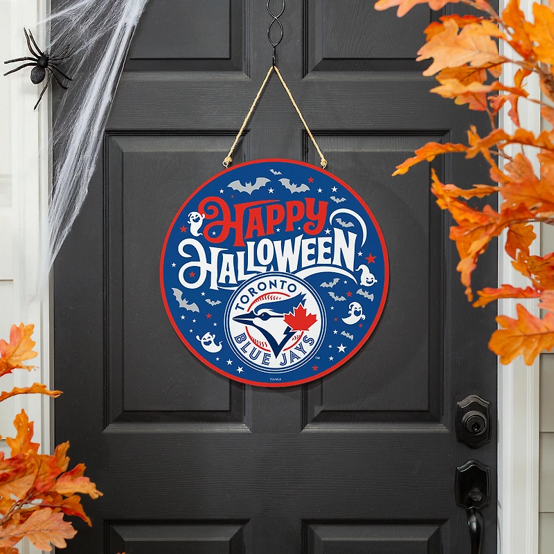 Toronto Blue Jays 18" Happy Halloween Wooden Round Door Sign