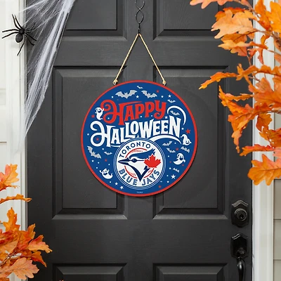 Toronto Blue Jays 18" Happy Halloween Wooden Round Door Sign