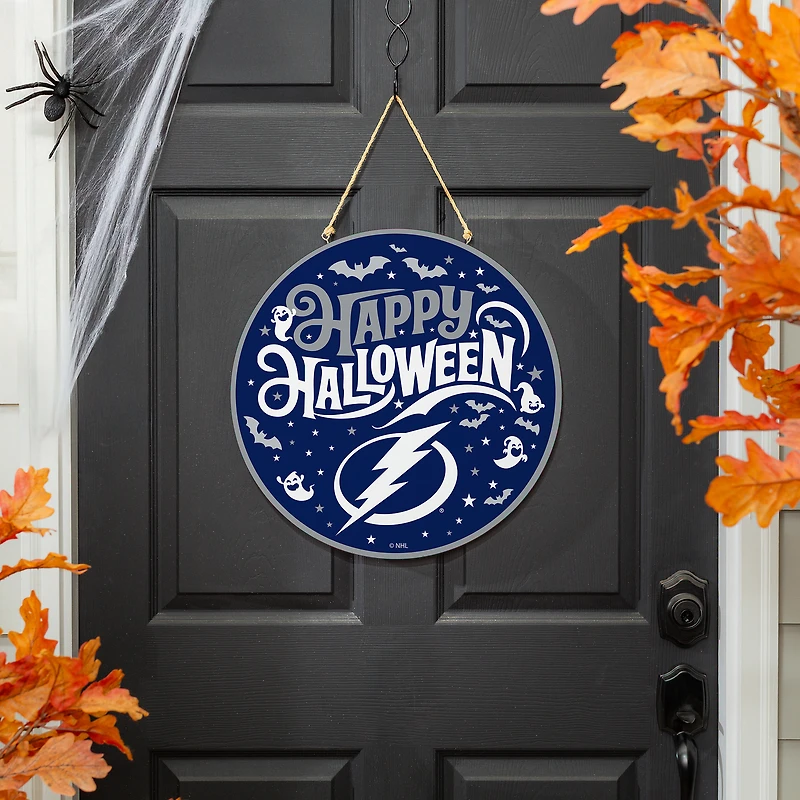 Tampa Bay Lightning 18" Happy Halloween Wooden Round Door Sign