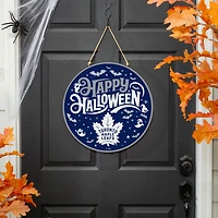 Toronto Maple Leafs 18" Happy Halloween Wooden Round Door Sign