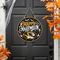 Missouri Tigers 18" Happy Halloween Wooden Round Door Sign