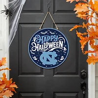 North Carolina Tar Heels 18" Happy Halloween Wooden Round Door Sign