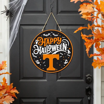 Tennessee Volunteers 18" Happy Halloween Wooden Round Door Sign
