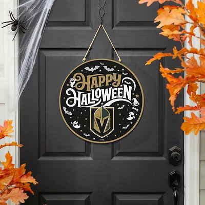 Vegas Golden Knights 18" Happy Halloween Wooden Round Door Sign