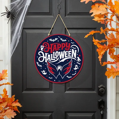 Washington Capitals 18" Happy Halloween Wooden Round Door Sign