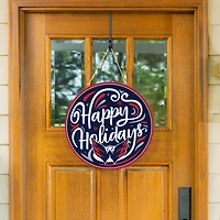 Washington Capitals 18" Happy Holidays Wooden Round Door Sign