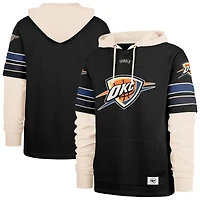 Men's '47  Black Oklahoma City Thunder Split Zone Cornerback Duo Hoodie