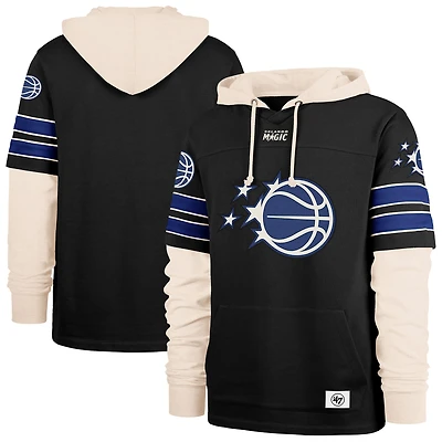 Men's '47 Black Orlando Magic Split Zone Cornerback Duo Hoodie