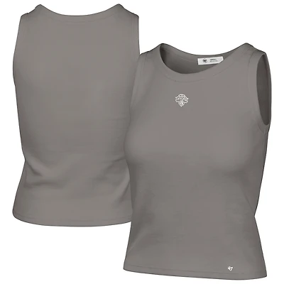 Women's '47 Gray New York Knicks Cropped Skyhook Baby Rib Tank