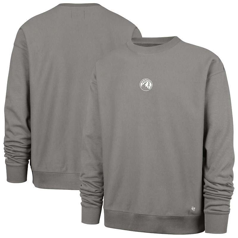 Men's '47 Gray Minnesota Timberwolves Offside Foundation Crew Neck Sweatshirt