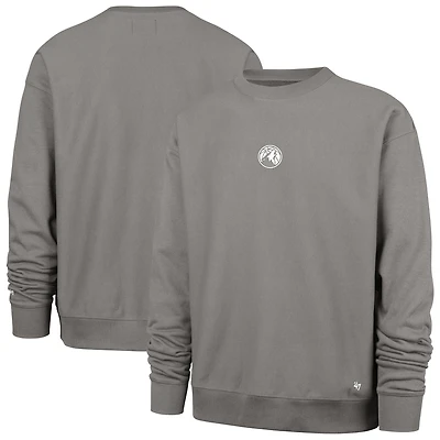 Men's '47 Gray Minnesota Timberwolves Offside Foundation Crew Neck Sweatshirt