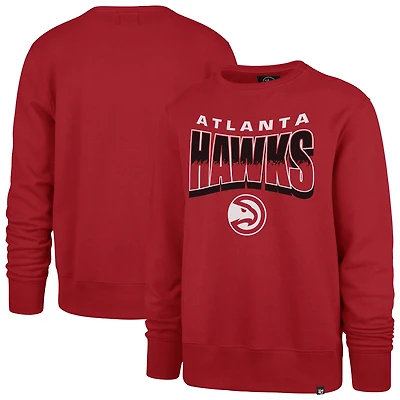 Unisex '47  Red Atlanta Hawks Brush By Headline Crewneck Sweatshirt