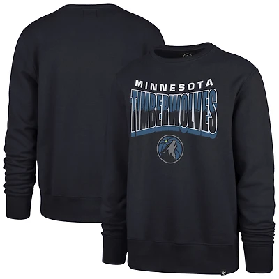 Unisex '47  Navy Minnesota Timberwolves Brush By Headline Crewneck Sweatshirt