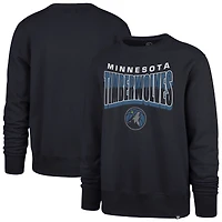 Unisex '47  Navy Minnesota Timberwolves Brush By Headline Crewneck Sweatshirt
