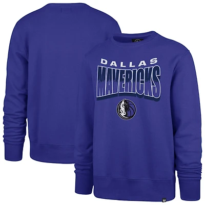 Unisex '47  Blue Dallas Mavericks Brush By Headline Crewneck Sweatshirt