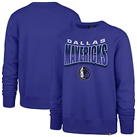 Unisex '47  Blue Dallas Mavericks Brush By Headline Crewneck Sweatshirt